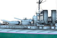 CK10-Partial Ship-Port Side-Turrets Cmd Bridge Funnels